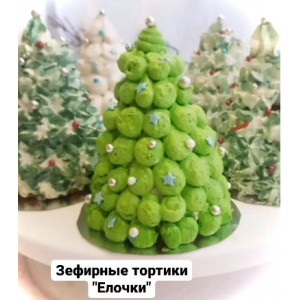Новогодние зефирные тортики Ёлочки